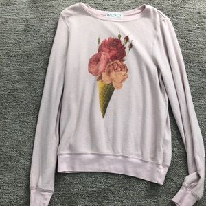 Pink fuzzy long sleeved tee